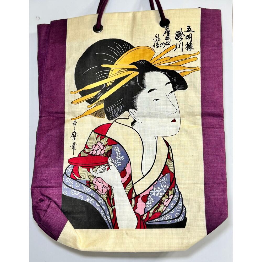 Made in Japan Ukiyo-e Geisha Cotton Tote Bag NWT‎ Art Print